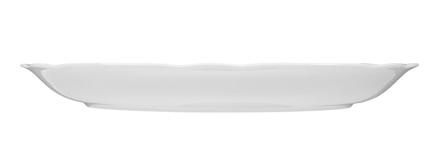 Weißer, leerer Porzellanteller, Nahaufnahme