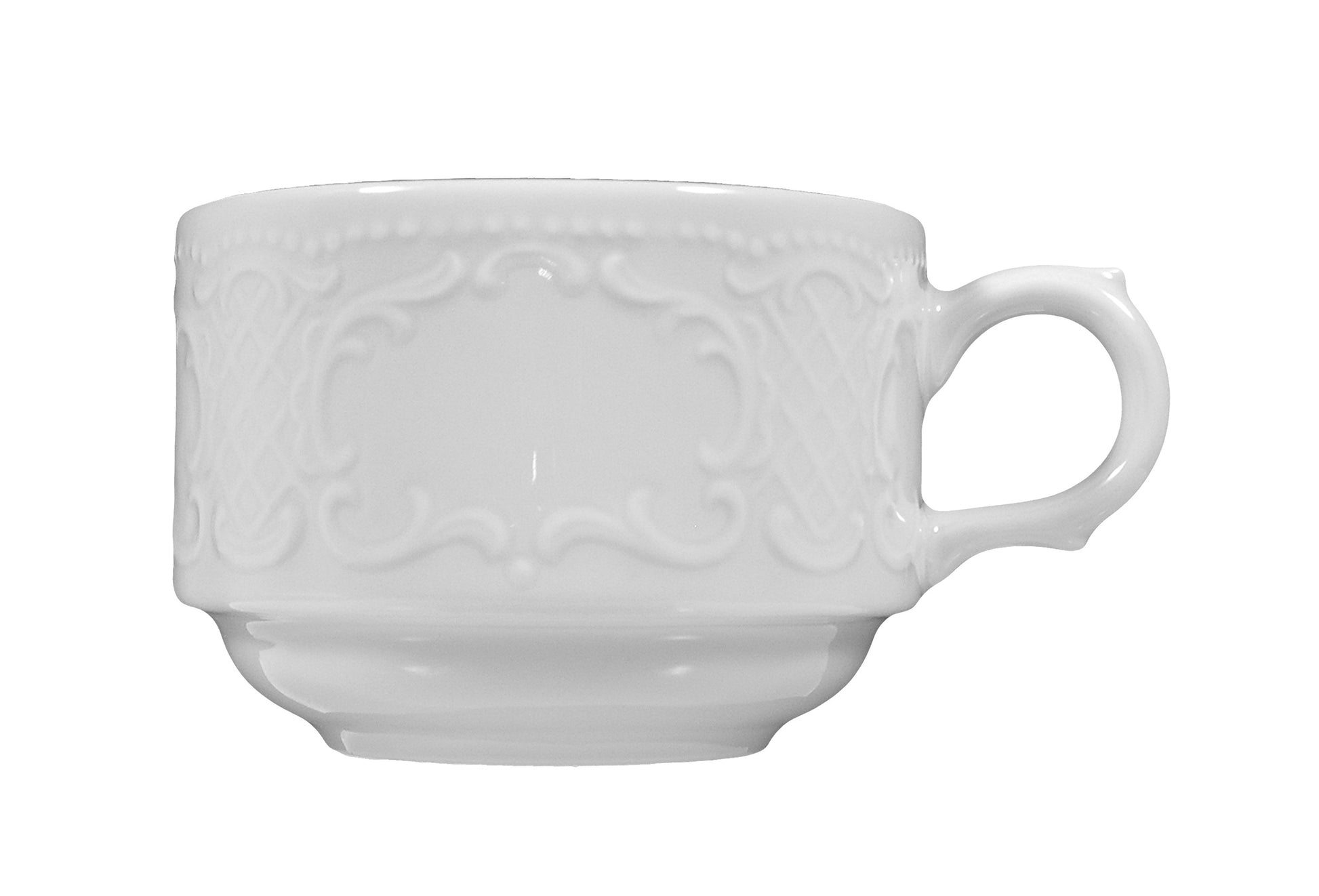Weiße Kaffeetasse mit Muster