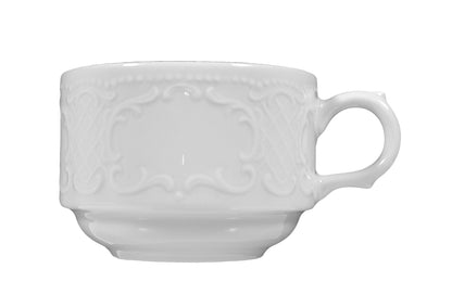 Weiße Kaffeetasse mit Muster