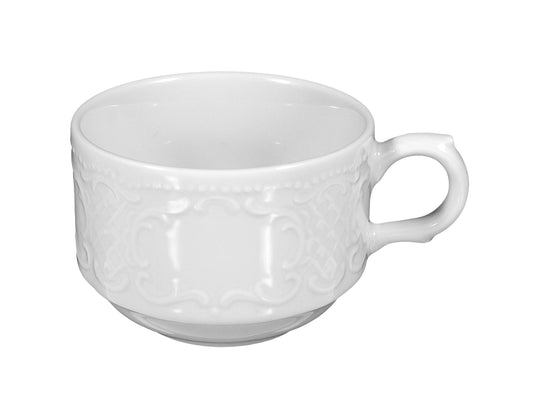 Weiße Kaffeetasse mit Muster