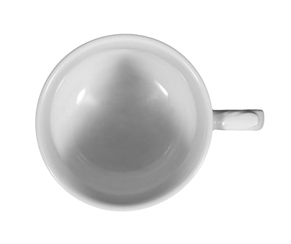 Weiße Kaffeetasse mit Muster