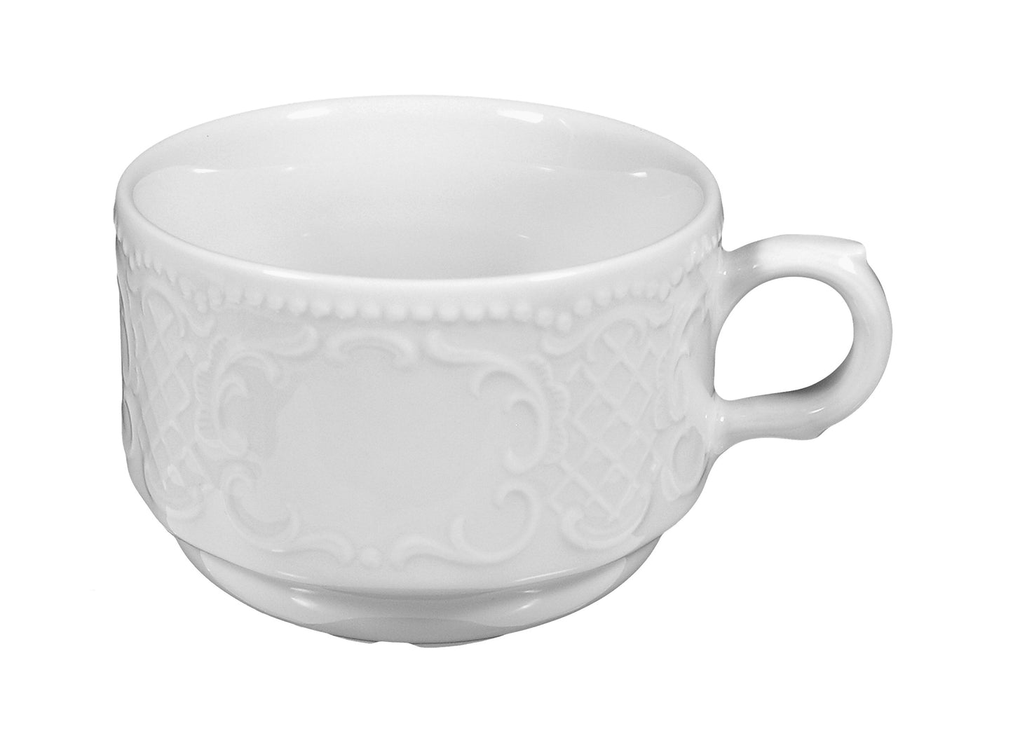 Weiße Kaffeetasse mit Muster