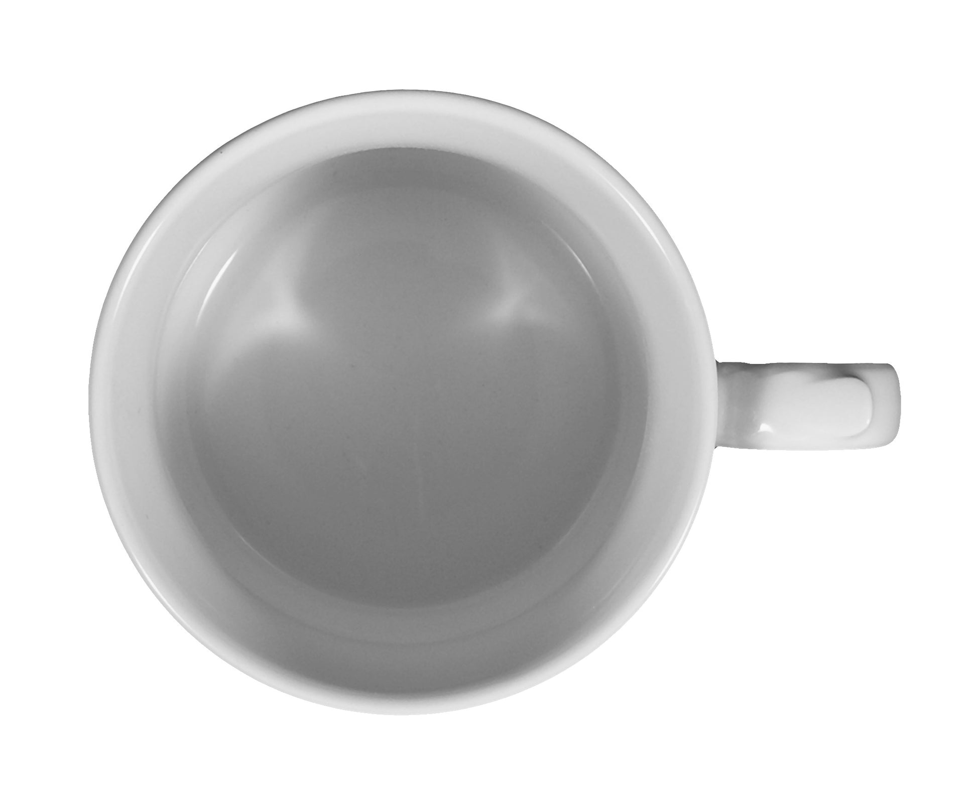 Weiße Porzellantasse mit Henkel