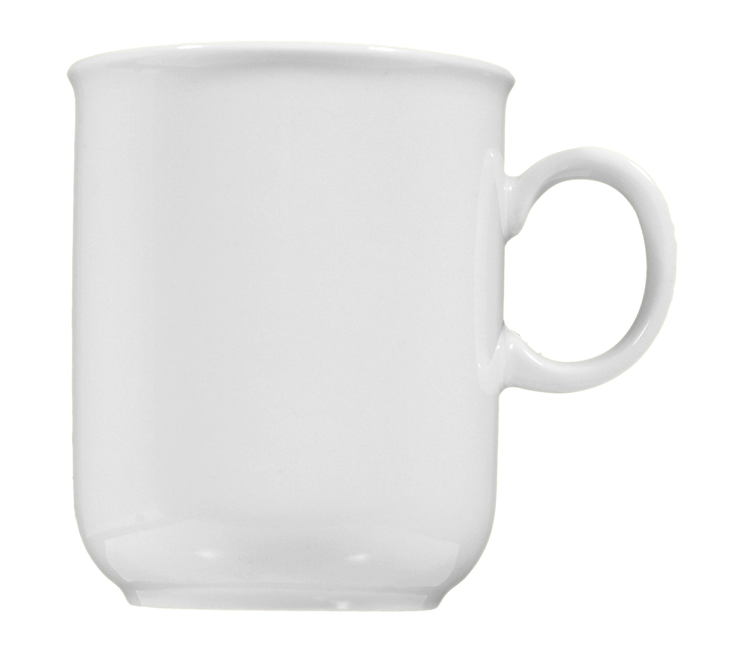 Weiße Kaffeetasse auf weißem Hintergrund