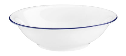 Weiße Schale mit blauem Rand