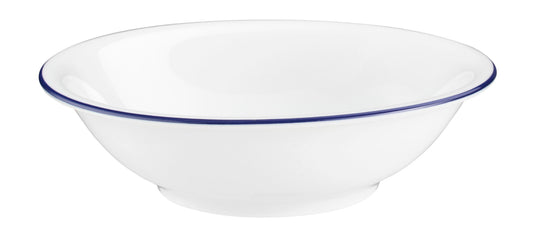 Weiße Schale mit blauem Rand