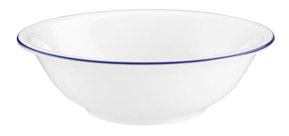 Weiße Schüssel mit blauem Rand