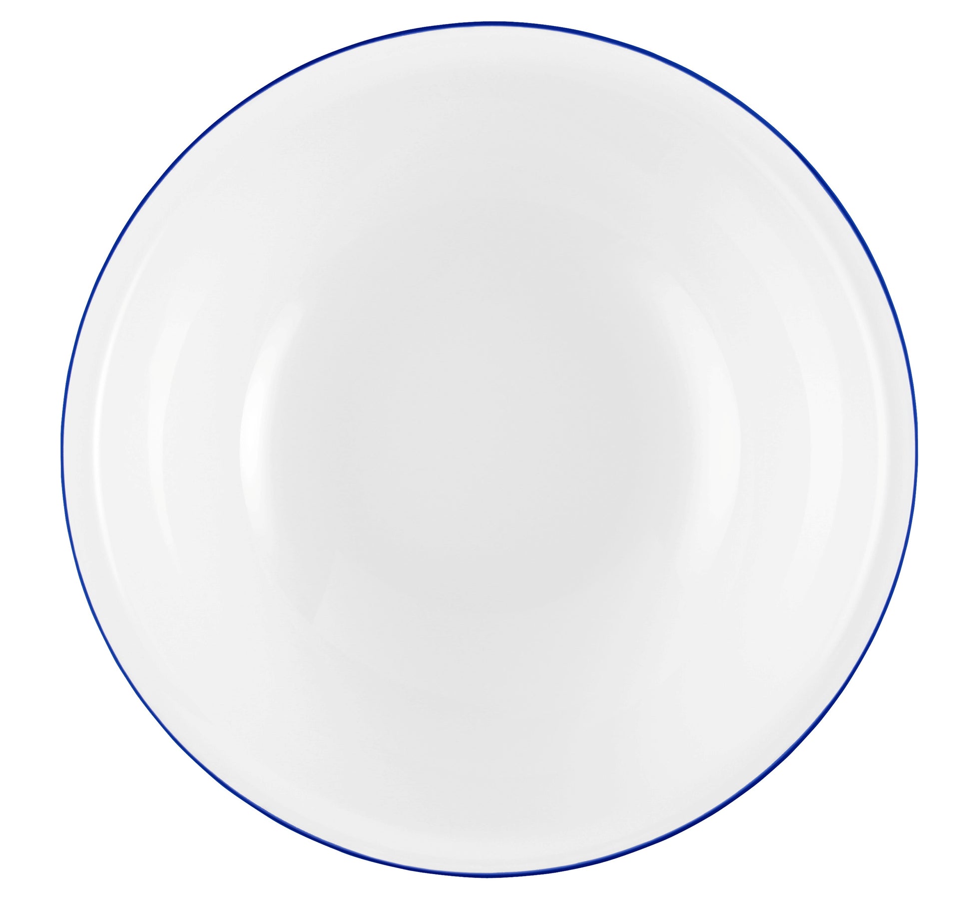 Weiße Schüssel mit blauem Rand