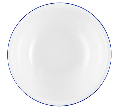 Weiße Schüssel mit blauem Rand
