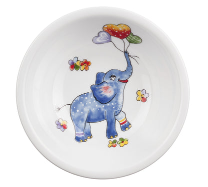 Teller mit Elefant und Luftballons