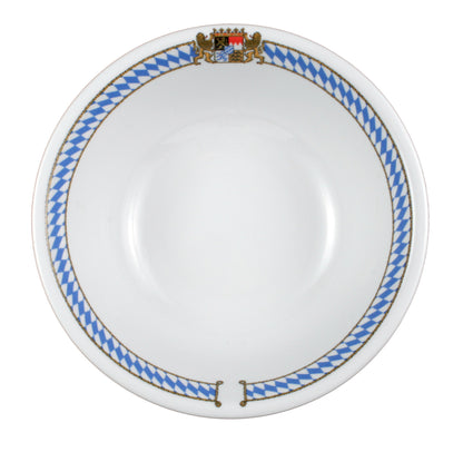 Porzellanschüssel mit bayerischem Rautenmuster.