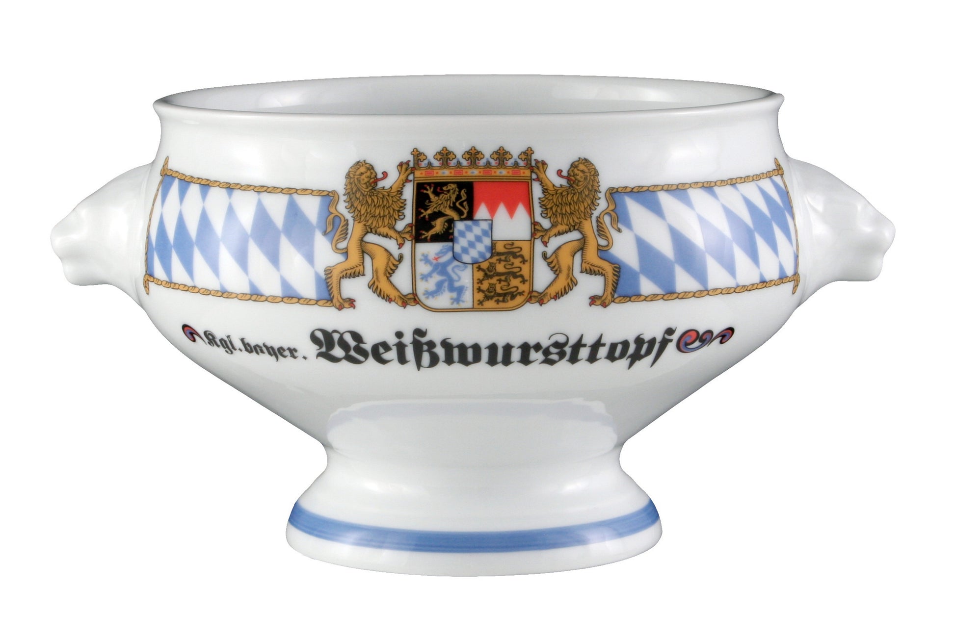 Porzellan-Weißwursttopf mit bayerischem Wappen