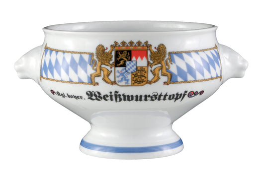 Porzellan-Weißwursttopf mit bayerischem Wappen