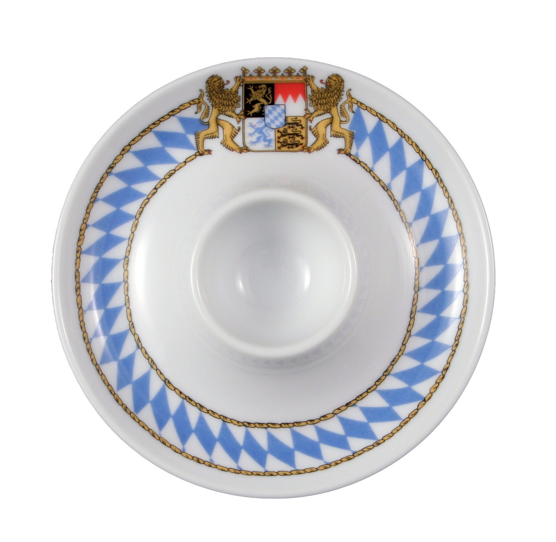 Porzellanteller mit bayerischem Wappen.