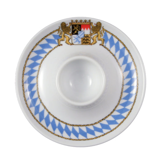 Porzellanteller mit bayerischem Wappen.