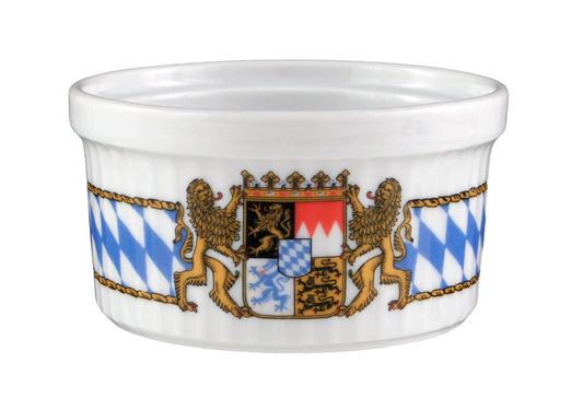 Porzellanschälchen mit bayerischem Wappen.