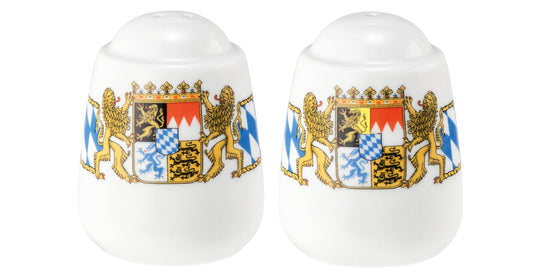 Salz- und Pfefferstreuer mit Wappen