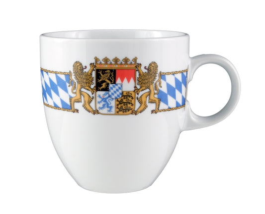 Weiße Tasse mit bayerischem Wappen