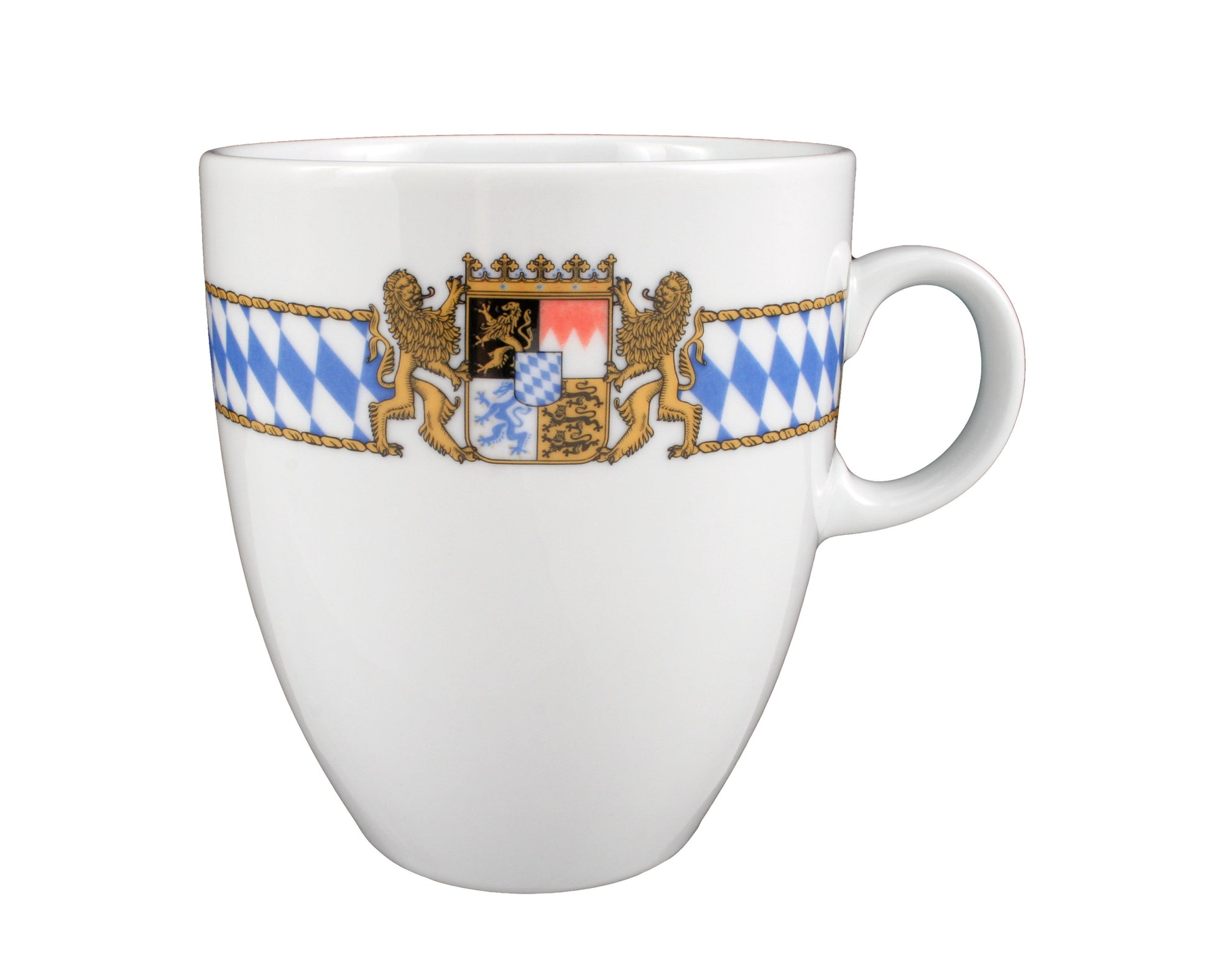 Weiße Tasse mit bayerischem Wappen