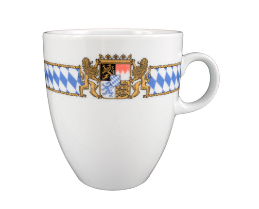 Weiße Tasse mit bayerischem Wappen
