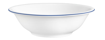 Weiße Schale mit blauem Rand