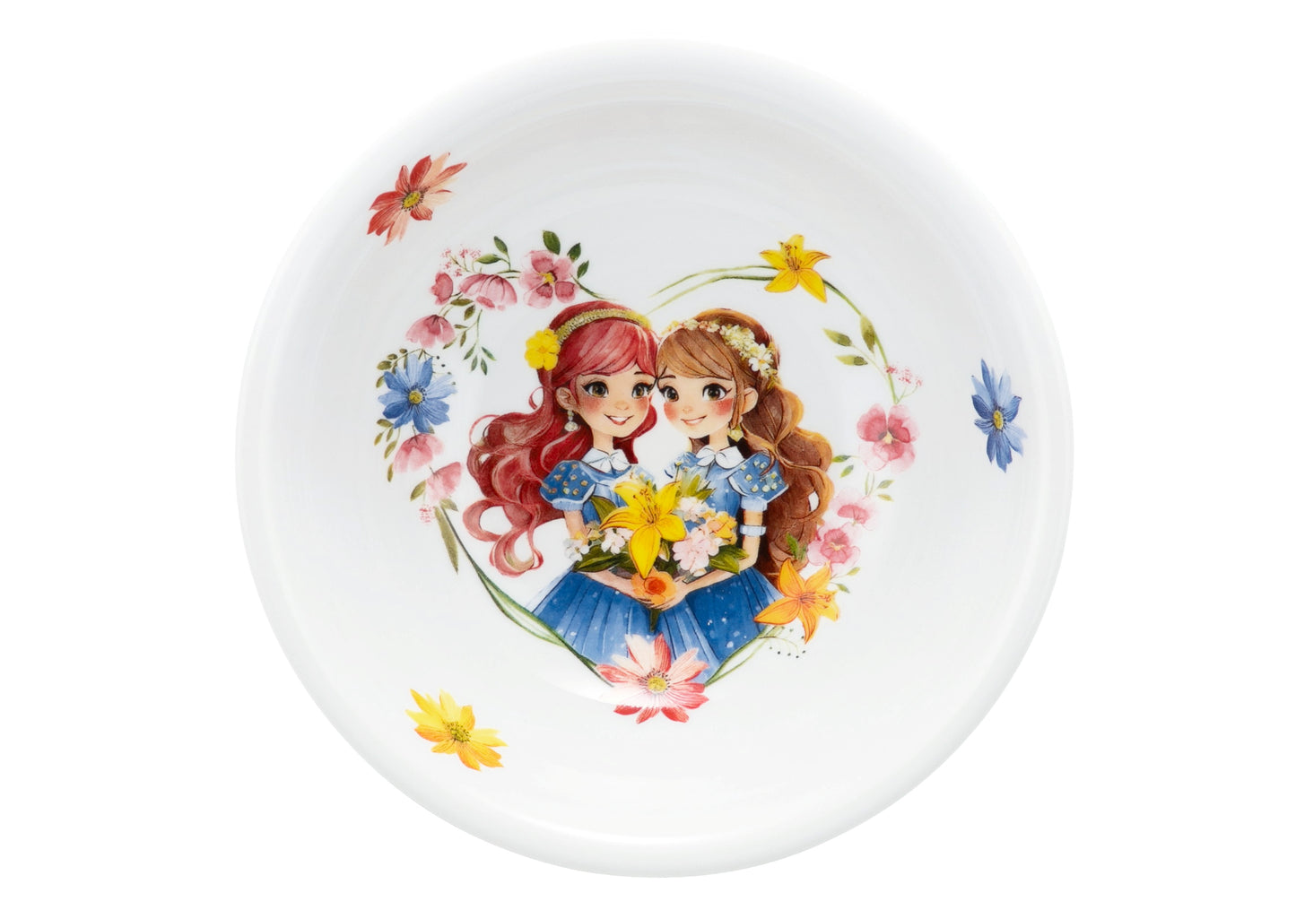 Weiße Schale mit Blumenmuster