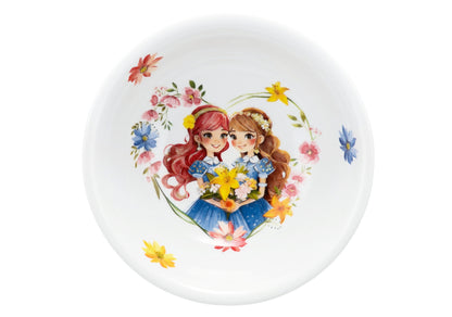 Weiße Schale mit Blumenmuster