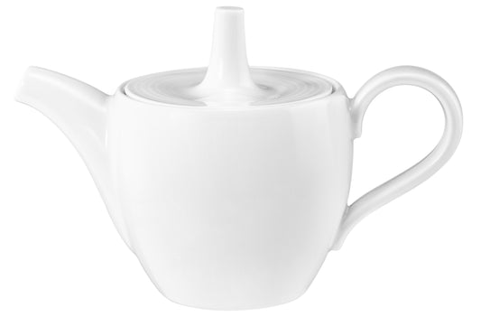Weiße Teekanne mit Wasserfüllung