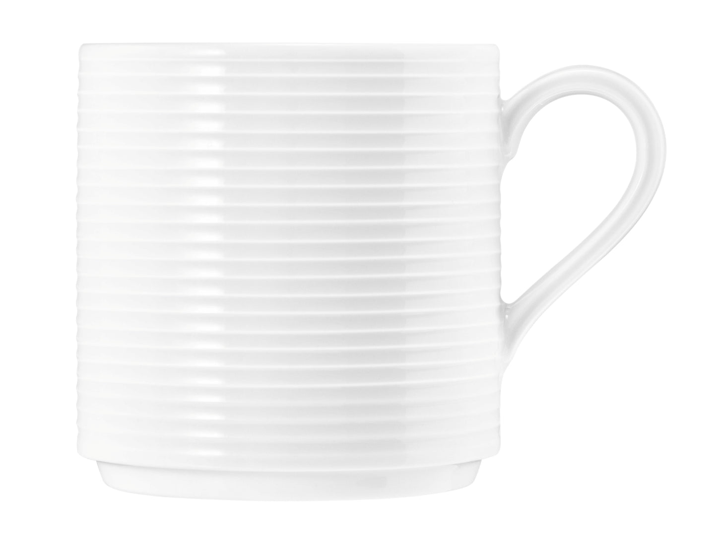 Weiße gerippte Kaffeetasse