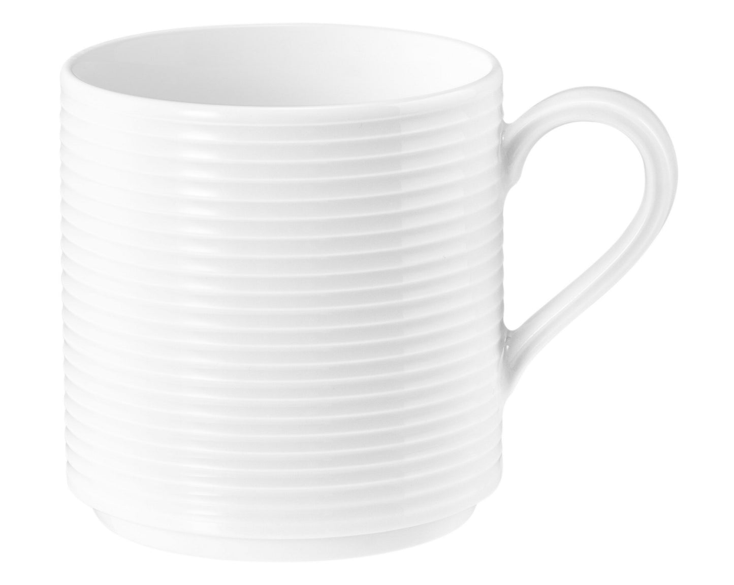 Weiße gerippte Kaffeetasse