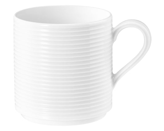 Weiße gerippte Kaffeetasse