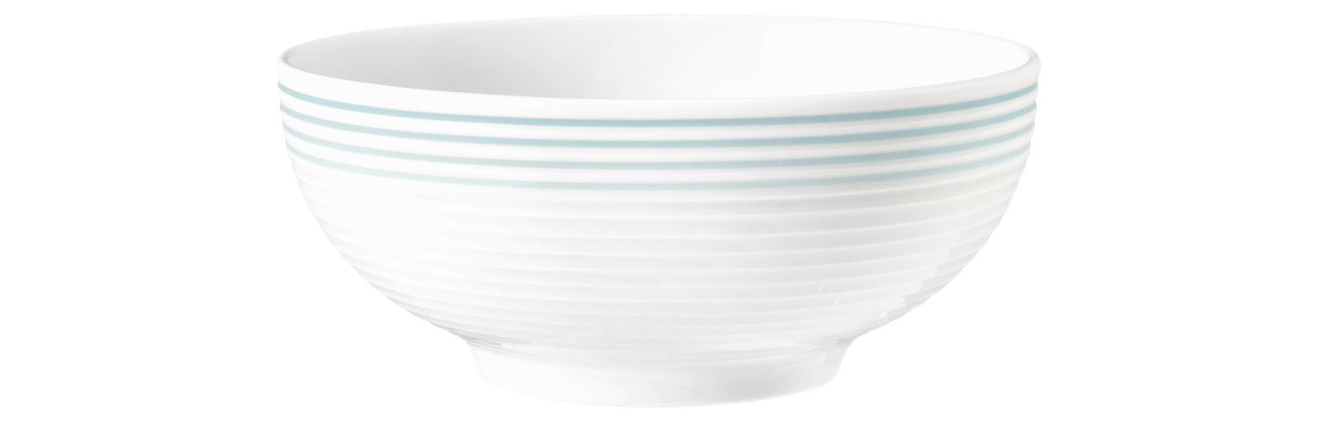 Weiße Schale mit blauen Streifen