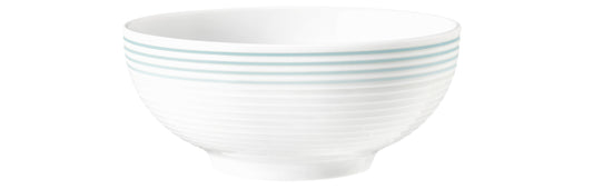 Weiße Schale mit blauen Streifen