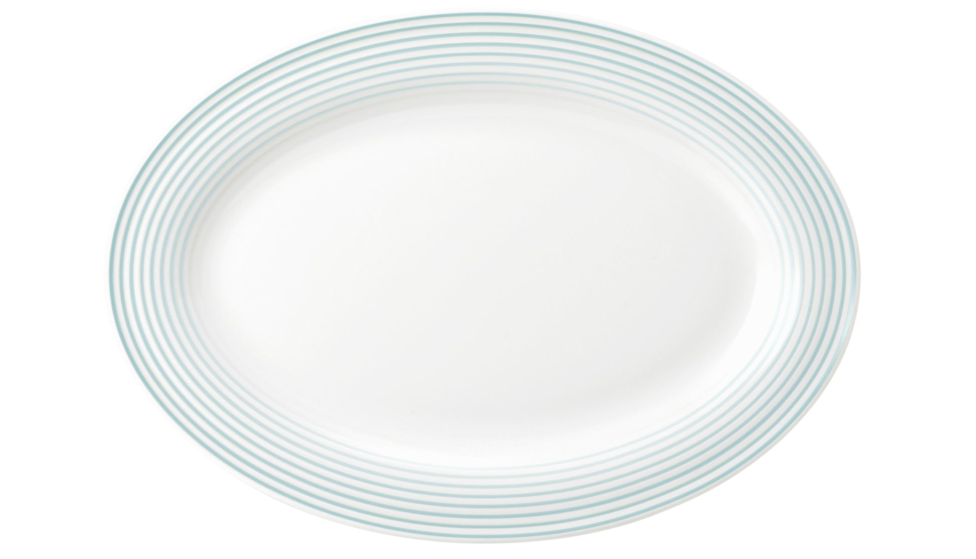 Weiße Platte mit blauen Ringen