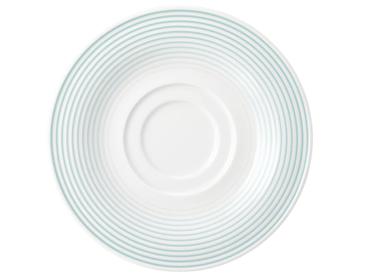Leere Teller mit blauen Linien