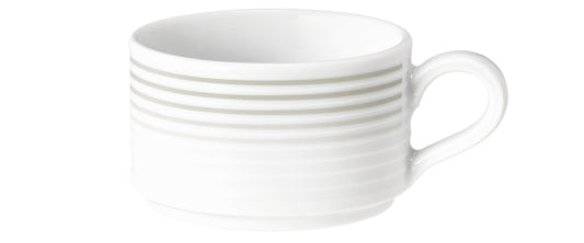 Weiße Kaffeetasse mit Rillenmuster
