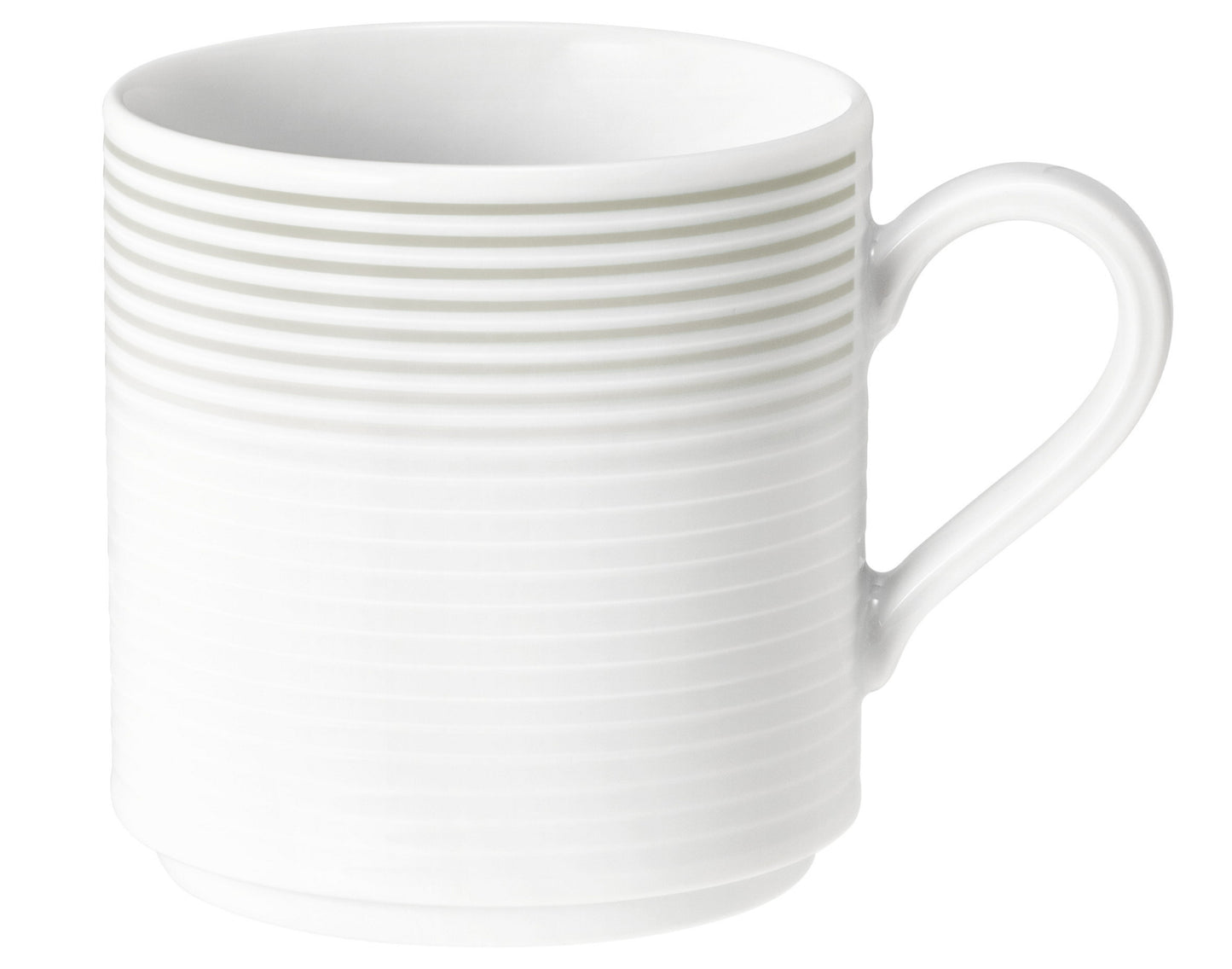 Weiße Kaffeetasse mit Rillenmuster
