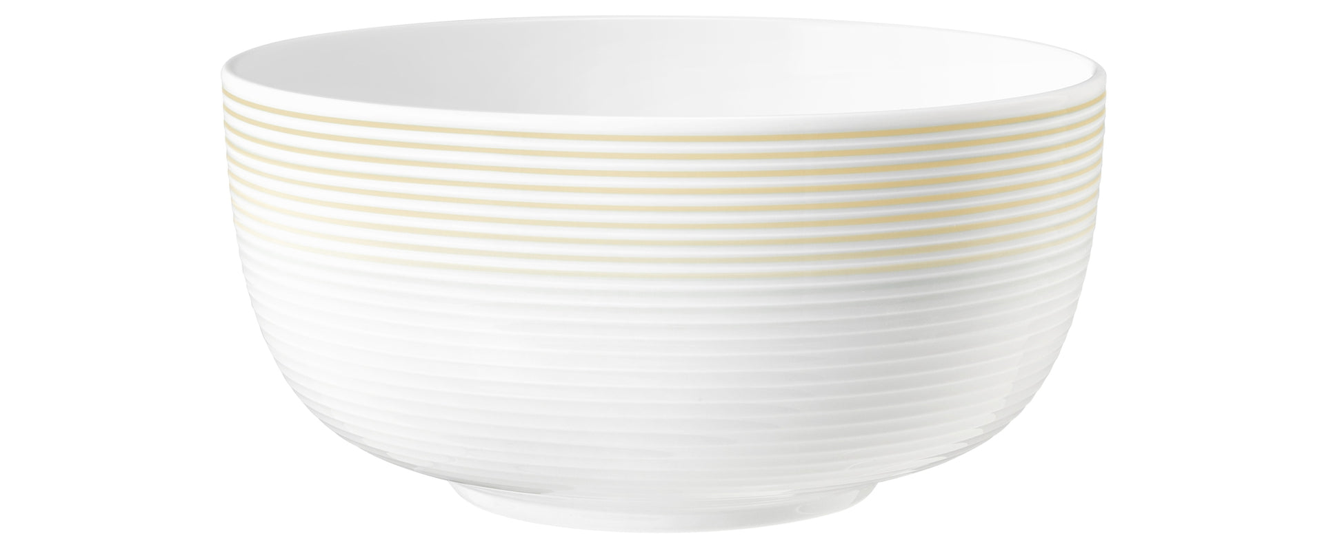 Weiße Schüssel mit goldenen Linien