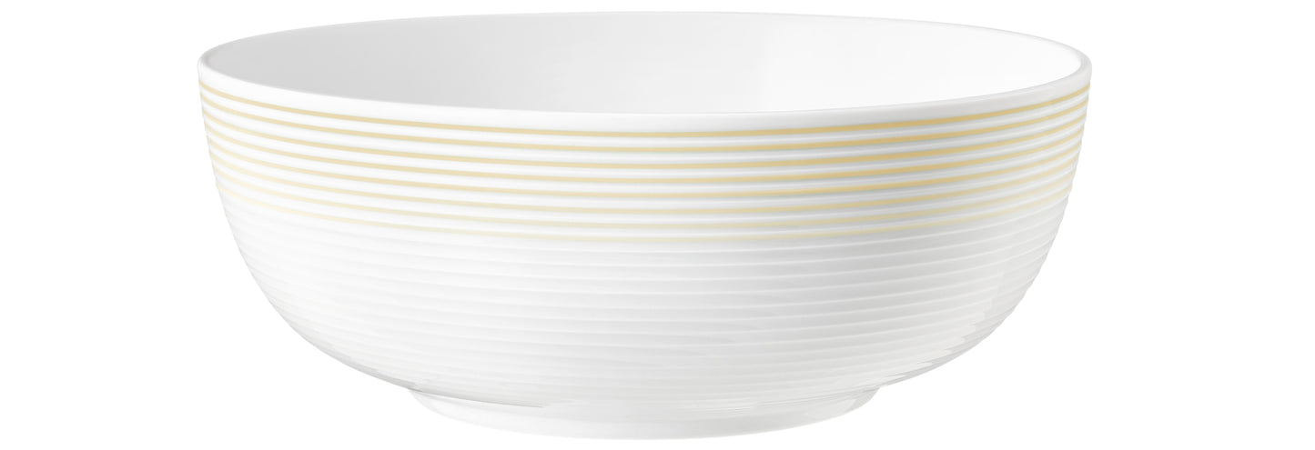 Weiße Schüssel mit goldenen Linien