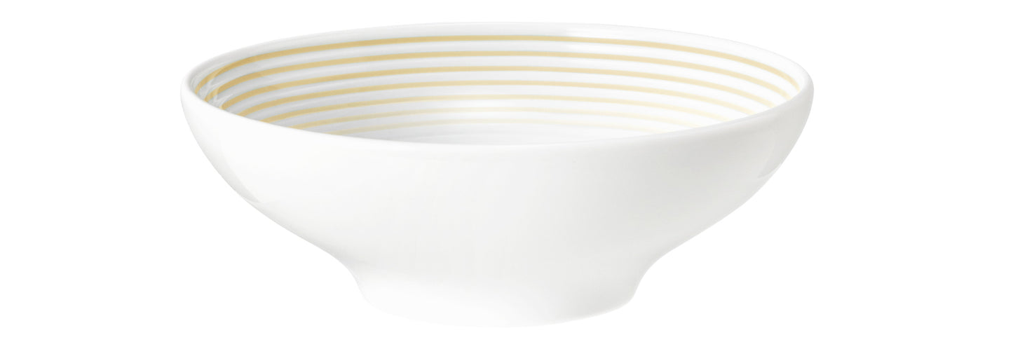 Weiße Schale mit goldenen Streifen