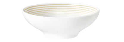 Weiße Schale mit goldenen Streifen