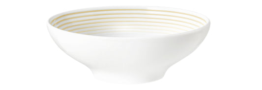 Weiße Schale mit goldenen Streifen