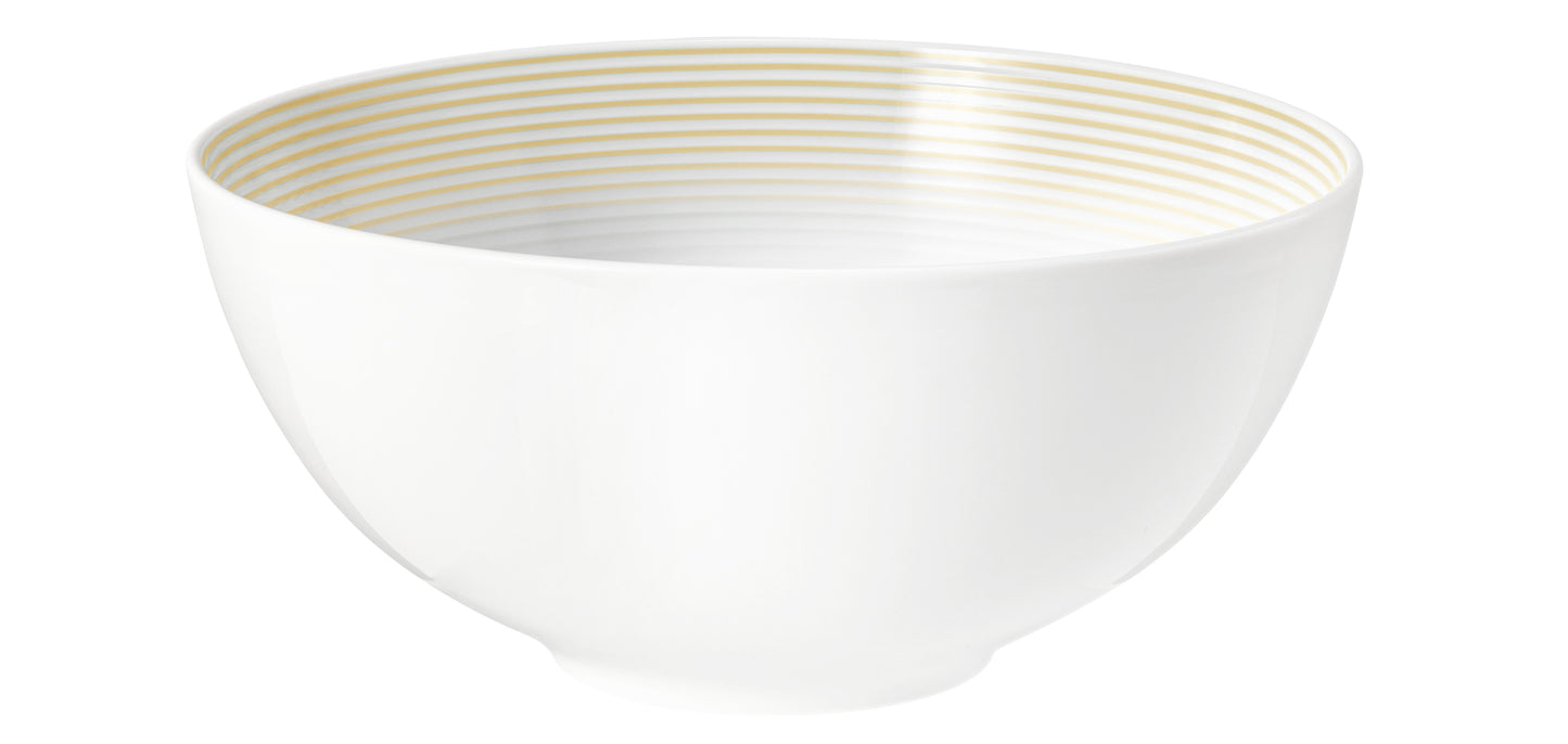 Weiße Schüssel mit goldenen Linien