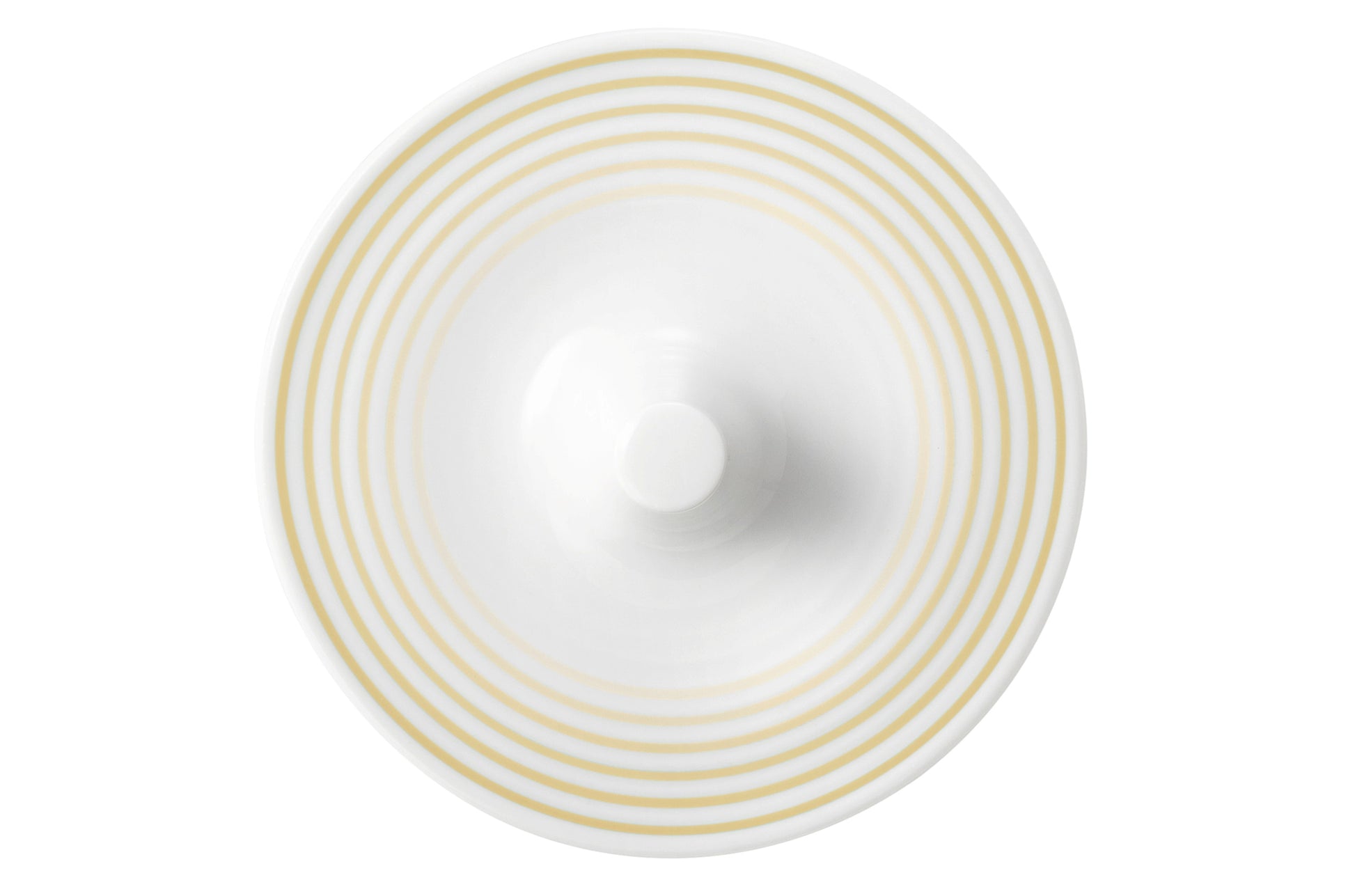 Weiße Schüssel mit goldenen Streifen