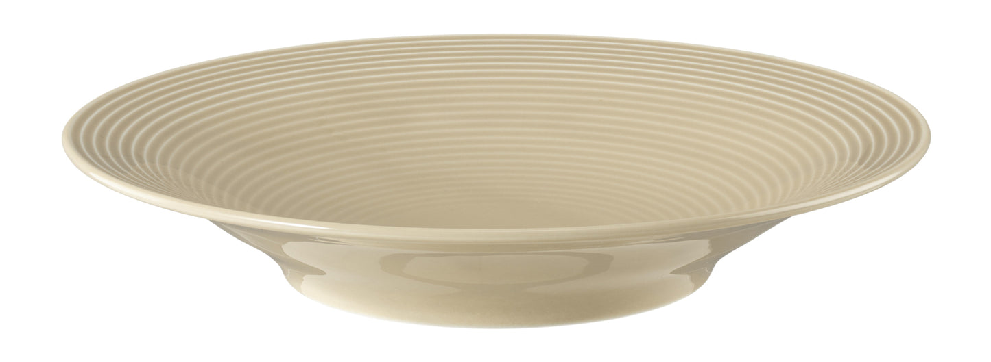 Beige tiefe Schüssel mit Rillen