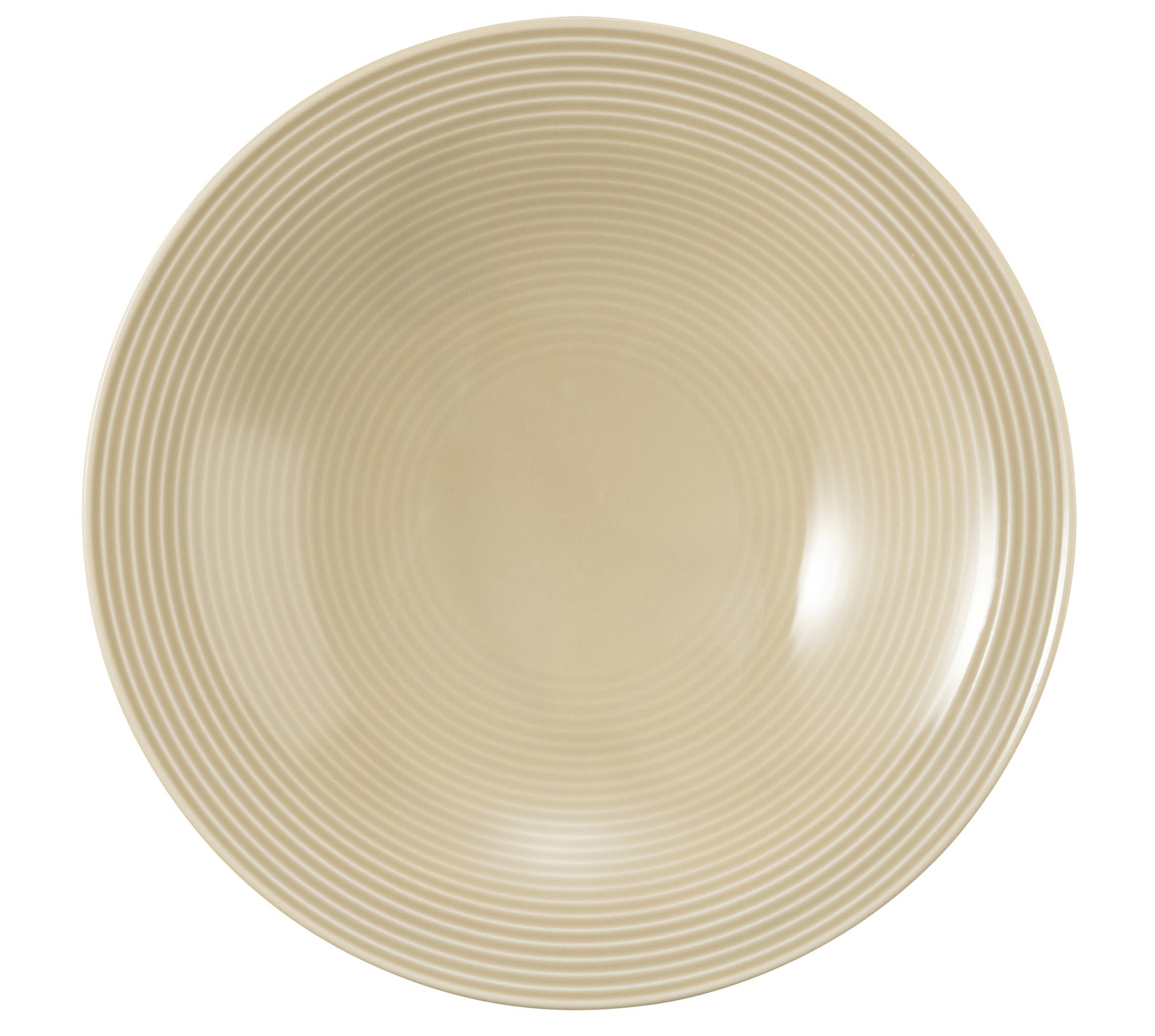 Beige tiefe Schüssel mit Rillen
