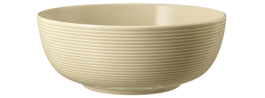 Beige Keramikschüssel mit horizontalen Rillen