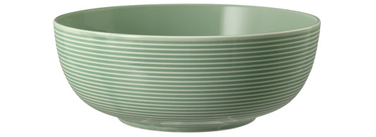Grüne Schüssel mit Streifenmuster