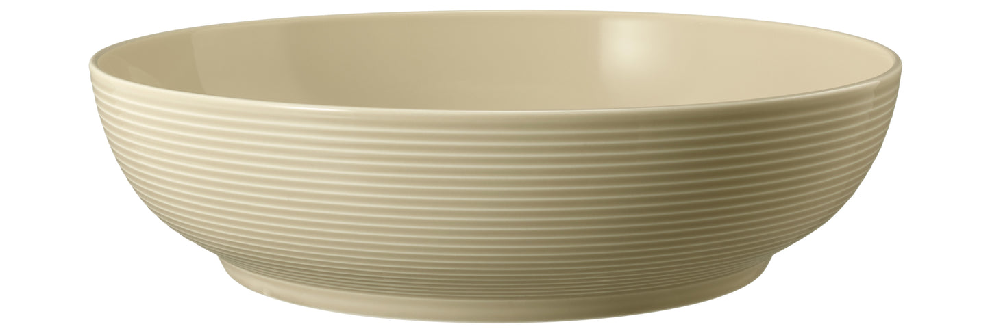 Beige Schüssel mit Rillen