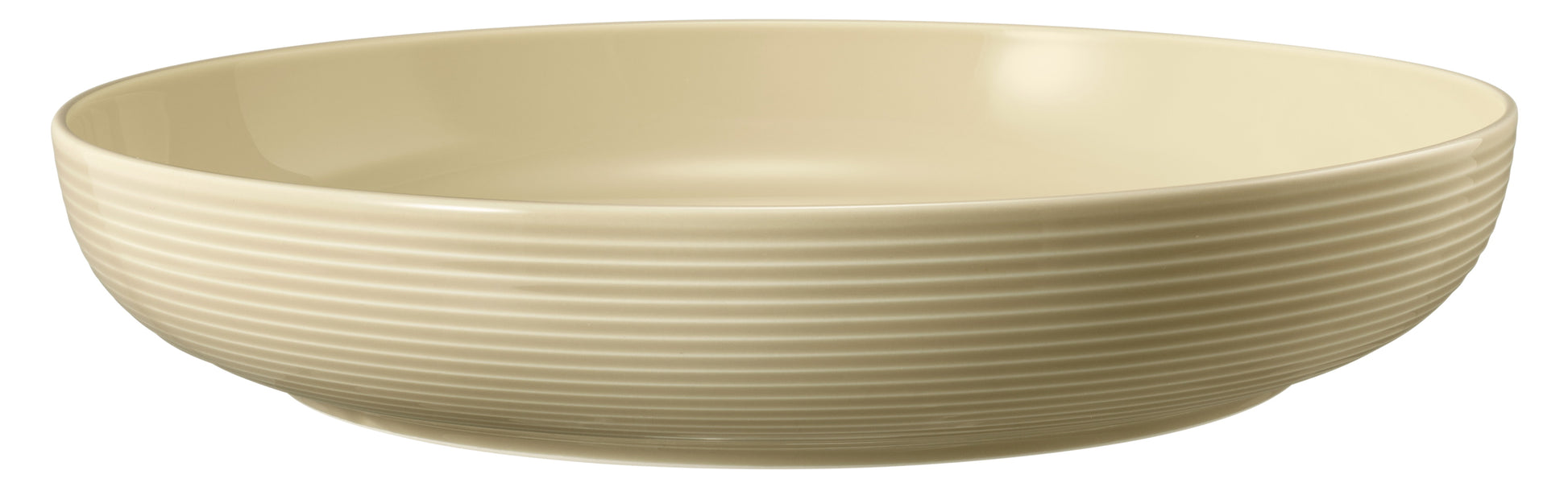 Beige Schale mit Rillen